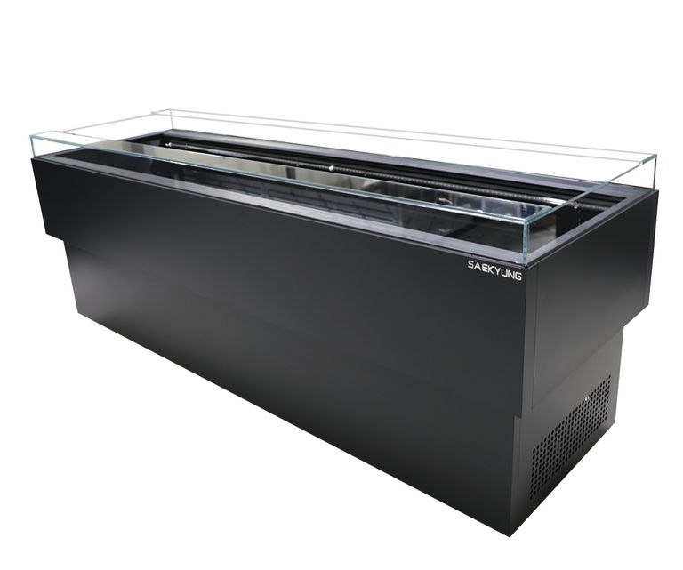 샌드위치 평대 쇼케이스 2400 (블랙 / 흑경유리바닥)