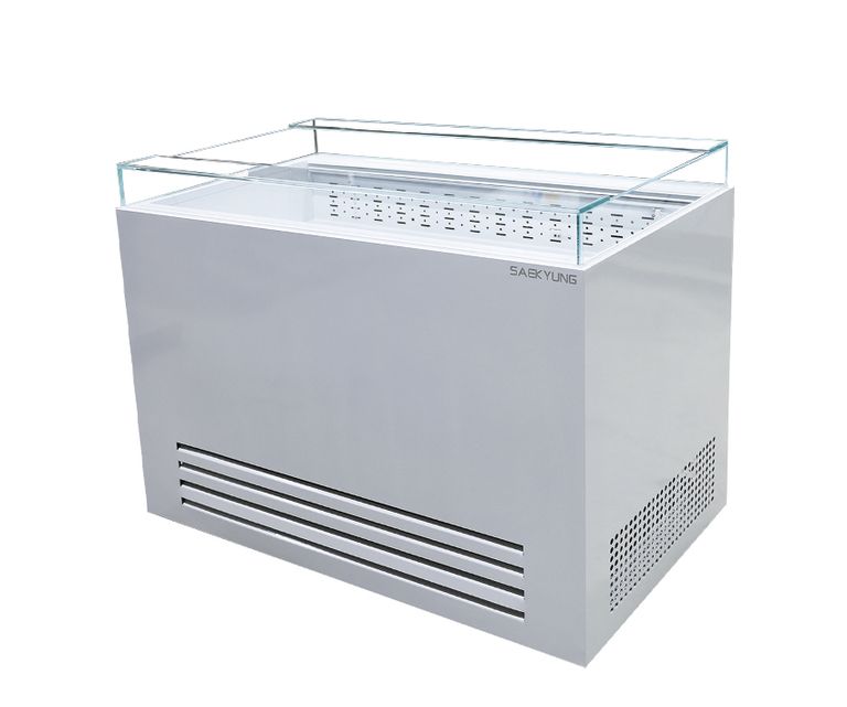 샌드위치 오픈 평대 쇼케이스 1200 (화이트/기계실일자)