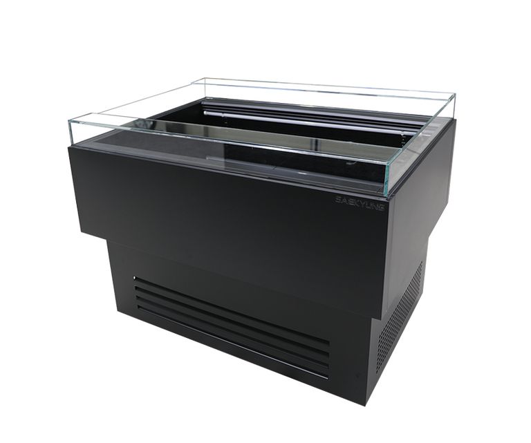 샌드위치 오픈 평대 쇼케이스 1200 (블랙 / 흑경유리바닥)