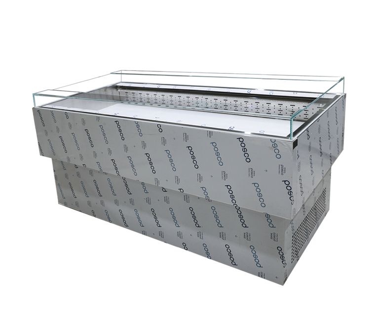 샌드위치 오픈 평대 쇼케이스 1800 (스테인리스 . 백경유리바닥)